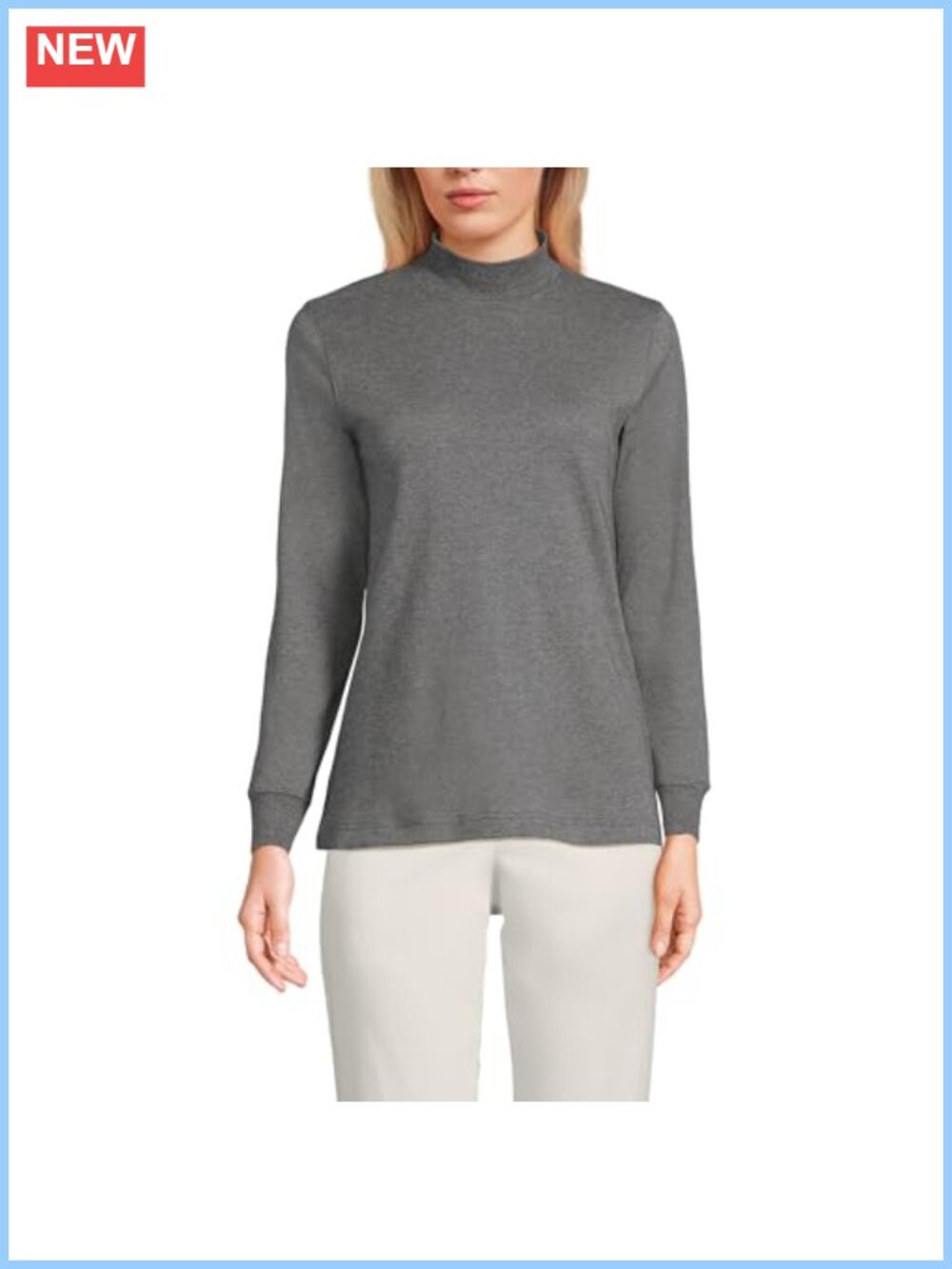 Womens Cotton Mock Turtleneck Long Sleeve Pullover Sweater
